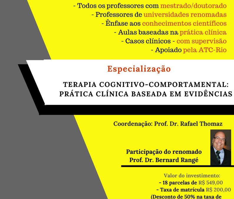 Especialização em TCC: prática clínica baseada em evidências